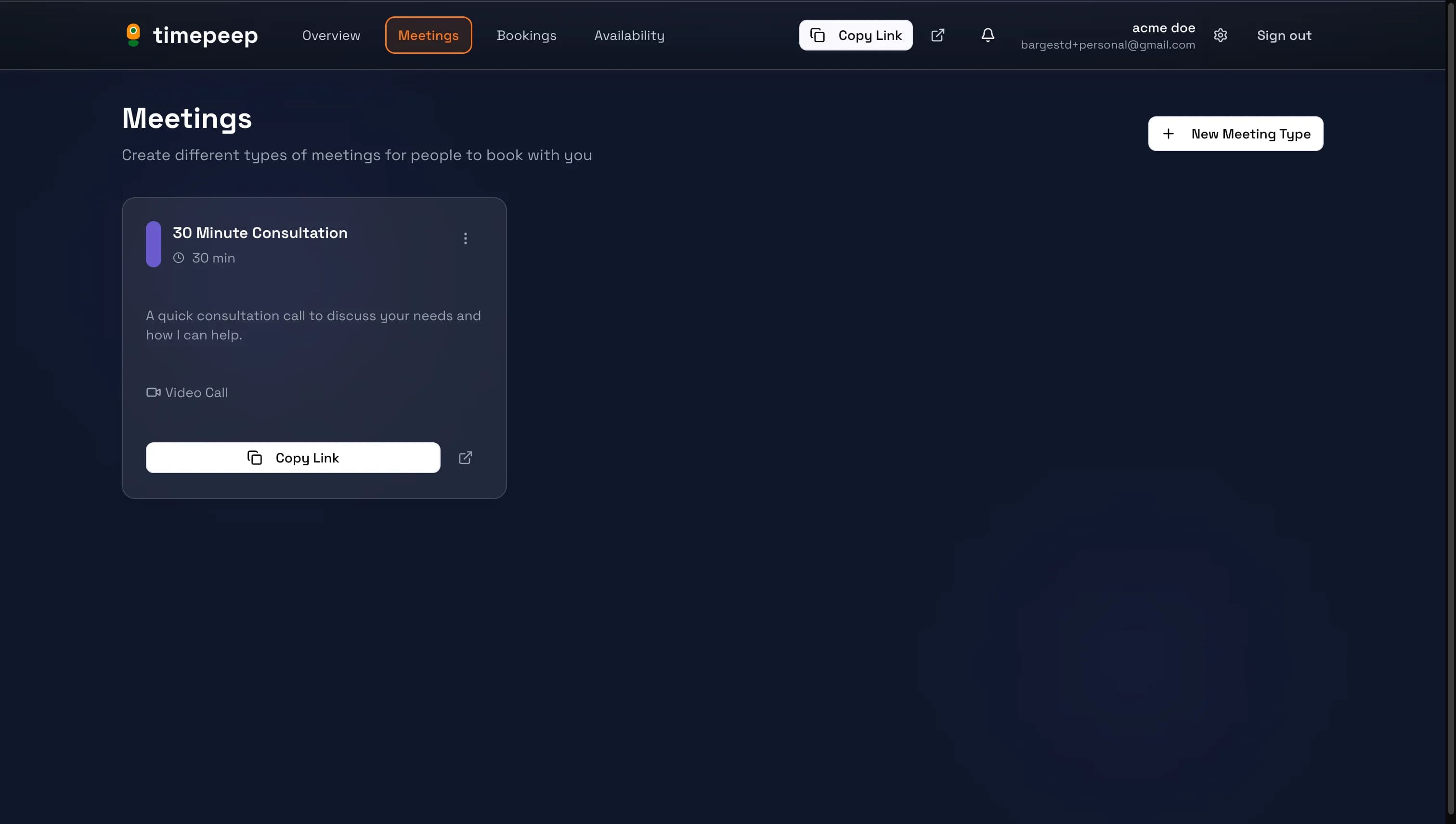 Save Your Meeting Type