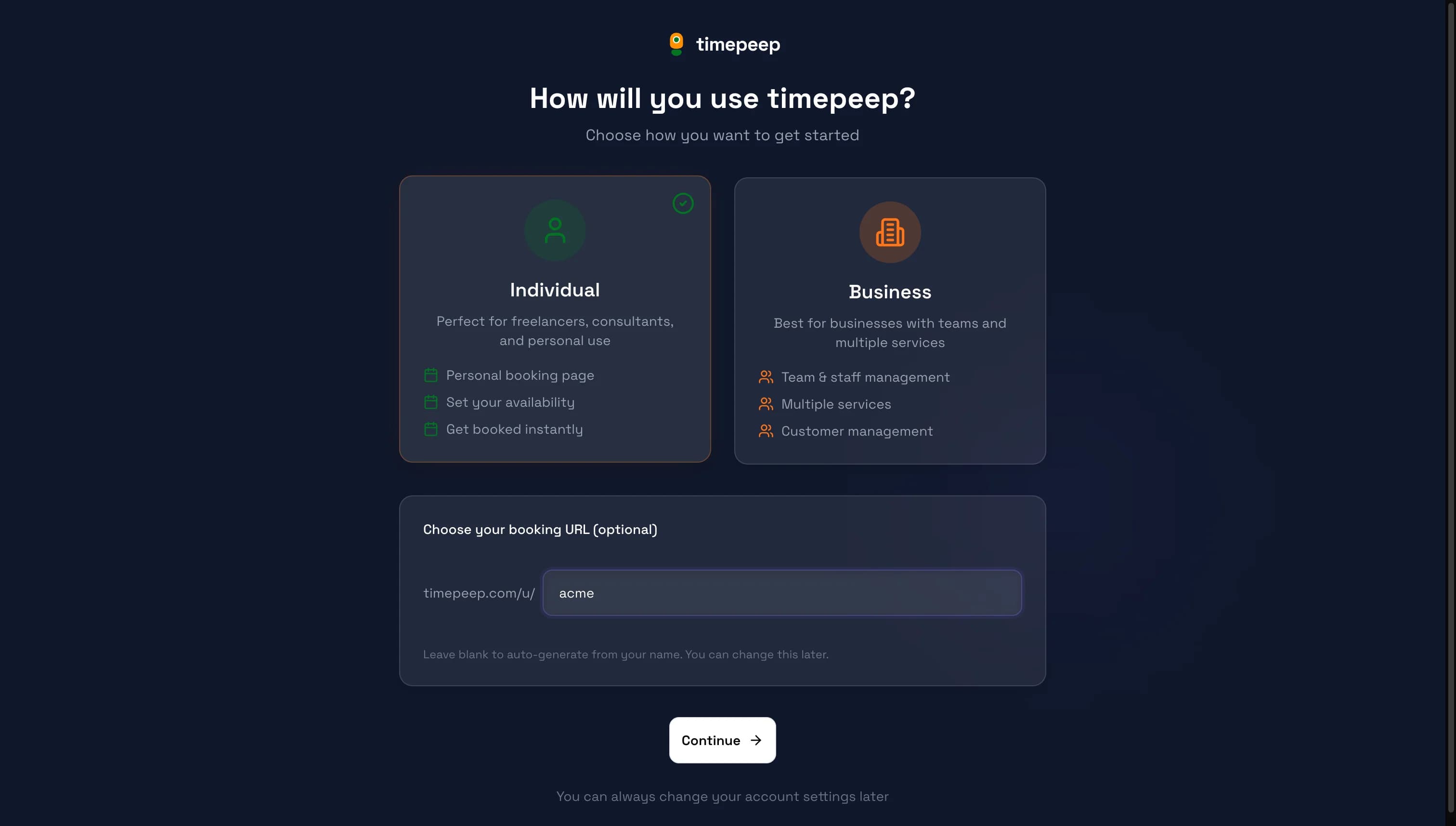 Set Your Booking URL